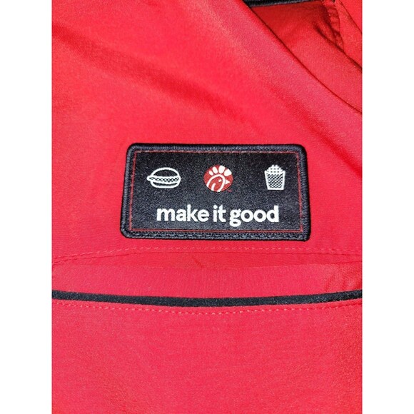 Chick-Fil-A Chef “Make It Good” Official Chef Coat Men’s Large Red/Blue - Picture 4 of 5